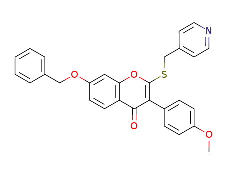 3-(4-methoxyphenyl)-7-(phenylmethoxy)-2-[(pyridin-4-ylmethyl)thio]-4H-1-benzopyran-4-one