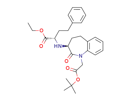 Molecular Structure of 109010-61-9 (1H-1-Benzazepine-1-acetic acid,
3-[[(1S)-1-(ethoxycarbonyl)-3-phenylpropyl]amino]-2,3,4,5-tetrahydro-2-
oxo-, 1,1-dimethylethyl ester, (3S)-)