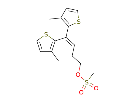 Molecular Structure of 847233-13-0 (3-Buten-1-ol, 4,4-bis(3-methyl-2-thienyl)-, methanesulfonate)