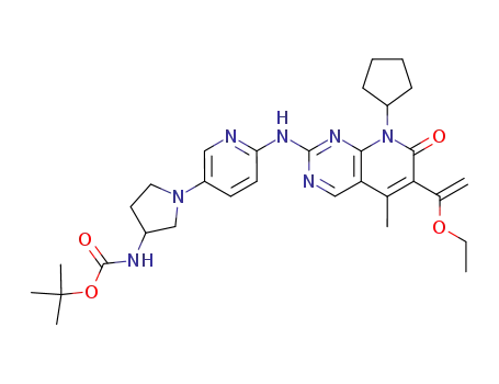 (1-{6-[8-cyclopentyl-6-(1-ethoxyvinyl)-5-methyl-7-oxo-7,8-dihydropyrido[2,3-d]pyrimidin-2-ylamino]pyridin-3-yl}pyrrolidin-3-yl)carbamic acid tert-butyl ester