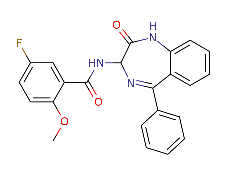 5-fluoro-2-methoxy-N-(2-oxo-5-phenyl-2,3-dihydro-1H-benzo[e][1,4]diazepin-3-yl)-benzamide