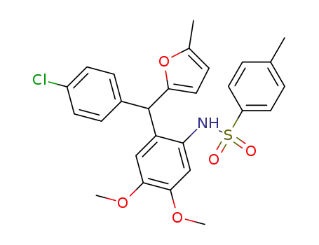 4-methyl-N-{2-[(4-chlorophenyl)(5-methylfuran-2-yl)methyl]-4,5-dimethoxyphenyl}benzenesulfonamide