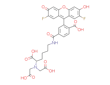 N-[5-(bis-carboxymethyl-amino)-5-carboxy-pentyl]-2-(2,7-difluoro-6-hydroxy-3-oxo-3H-xanthen-9-yl)-terephthalamic acid