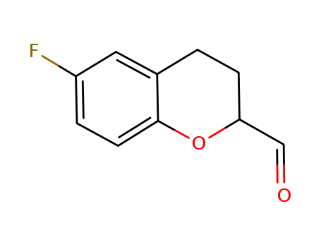 Molecular Structure of 409346-73-2 (rac 6-Fluoro-3,4-dihydro-2H-1-benzopyran-2-carboxaldehyde)