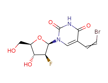 2'-deoxy-2'-fluoro-1-β-D-arabinofuranosyl-5-(2-bromovinyl)uracil