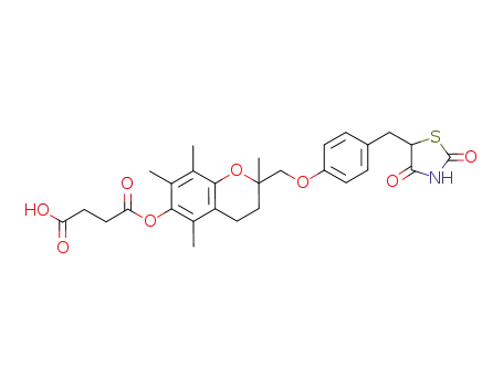 succinic acid mono-{2-[4-(2,4-dioxo-thiazolidin-5-ylmethyl)-phenoxymethyl]-2,5,7,8-tetramethyl-chroman-6-yl} ester