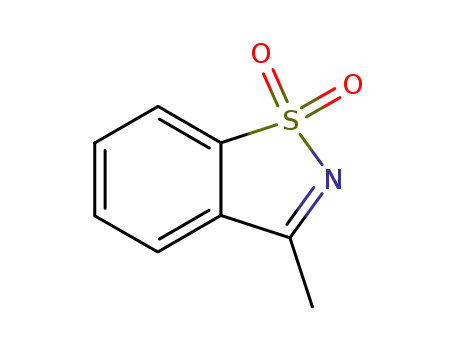 Molecular Structure of 34989-82-7 (1,2-Benzisothiazole, 3-methyl-, 1,1-dioxide)