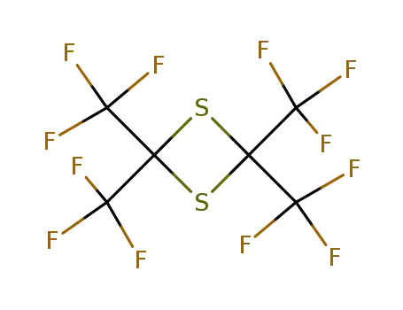 Molecular Structure of 791-50-4 (2,2,4,4-tetrakis(trifluoromethyl)-1,3-dithietane)