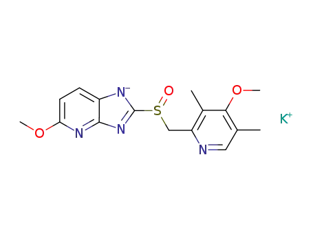 5-methoxy 2-[[(4-methoxy-3,5-dimethyl)-2-pyridyl methyl]sulfinyl]1H imidazo[4,5-b]pyridine, potassium salt