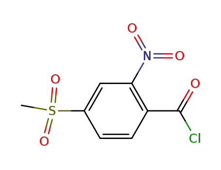 Molecular Structure of 110964-80-2 (Benzoyl chloride, 4-(methylsulfonyl)-2-nitro-)