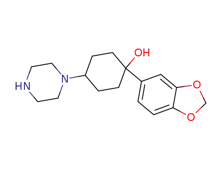 cis 1-(1,3-benzodioxol-5-yl)-4-(1-piperazinyl)cyclohexanol