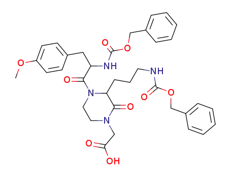 (S,S)-[4-[2-benzyloxycarbonylamino-3-(4-methoxyphenyl)propionyl]-3-(3-benzyloxycarbonylaminopropyl)-2-oxopiperazin-1-yl]acetic acid