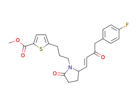 5-(3-{2R-[4-(4-fluoro-phenyl)-3-oxo-but-1-enyl]-5-oxo-pyrrolidin-1-yl}-propyl)-thiophene-2-carboxylic acid methyl ester