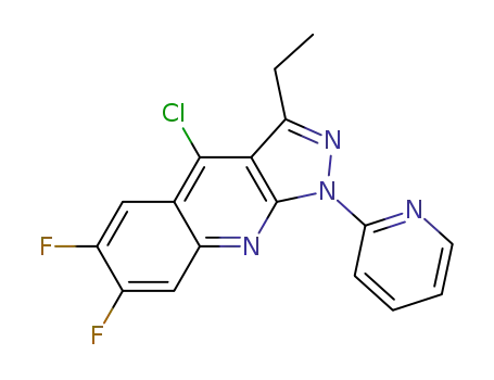 4-chloro-3-ethyl-6,7-difluoro-1-(2-pyridinyl)-1H-pyrazolo[3,4-b]quinoline