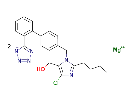 2-n-butyl-4-chloro-5-hydroxymethyl-1-[[2'-(1H-tetrazole-5-yl)[1,1'-biphenyl]-4-yl]]-1H-imidazole magnesium salt