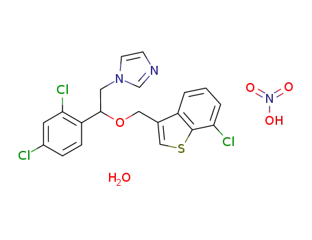 1-[2-(7-chlorobenzo[b]thiophene-3-yl-methoxy)-2-(2,4-dichlorophenyl)ethyl]-1H-imidazole mononitrate monohydrate