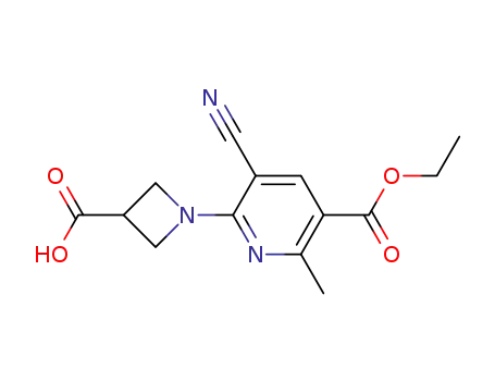 1-[3-cyano-5-(ethoxycarbonyl)-6-methylpyridine-2-yl]azetidine-3-carboxylic acid