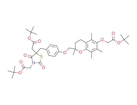 Di-t-butyl α,α'-{5-[4-(6-t-butoxycarbonylmethoxy-2,5,7,8-tetramethylchroman-2-ylmethoxy)benzyl ]-2,4-dioxothiazolidine-3,5-diyl}diacetate