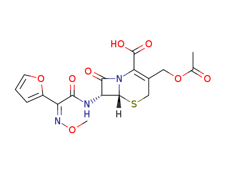(6R,7R)-3-Acetoxymethyl-7-((2Z)-2-(2-furyl)-2-methoxyiminoacetamido)-8-oxo-5-thia-1-azacyclo(4.2.0)oct-2-en-2carbonsaeure