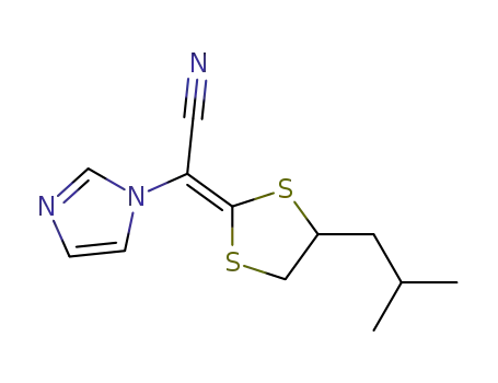 Molecular Structure of 101529-88-8 (1H-Imidazole-1-acetonitrile,
a-[4-(2-methylpropyl)-1,3-dithiolan-2-ylidene]-, (E)-)