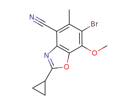 6-bromo-2-cyclopropyl-7-methoxy-5-methyl-1,3-benzoxazole-4-carbonitrile