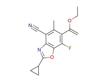 2-cyclopropyl-6-[1-(ethoxy)ethenyl]-7-fluoro-5-methyl-1,3-benzoxazole-4-carbonitrile
