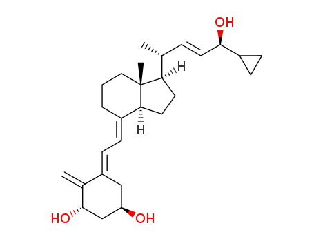 113082-99-8,(5E)-Calcipotriene,(5E)-Calcipotriene;(1alpha,3beta,5E,7E,22E,24S)-24-Cyclopropyl-9,10-Secochola-5,7,10(19),22-tetraene-1,3,24-triol;5,6-trans-Calcipotriol;PRI 2205;(1S,3S,5E)-5-[(2E)-2-[(1R,3aS,7aR)-1-[(1R,2E,4S)-4-Cyclopropyl-4-hydroxy-1-Methyl-2-buten-1-yl]octahydro-7a-Methyl-4H-inden-4-ylidene]ethylidene]-4-Methylene-1,3-cyclohexanediol;(1α,3β,5E,7E,22E,24S)-2;(1R,3S,E)-5-((E)-2-((1R,3aR,7aR)-1-((2R,5S,E)-5-cyclopropyl-5-hydroxypent-3-en-2-yl)-7a-Methyldihydro-1H-inden-4(2H,5H,6H,7H,7aH)-ylidene)ethylidene)-4-Methylenecyclohexane-1,3-diol