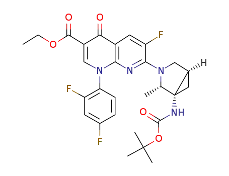 7-([1α,2α,5α]-1-tert-Butoxycarbonylamino-2-methyl-3-azabicyclo[3.1.0]hex-3-yl)-6-fluoro-1-(2,4-difluoro phenyl)-1,4-dihydro-4-oxo-1,8-naphthyridine-3-carboxylic acid, ethyl ester