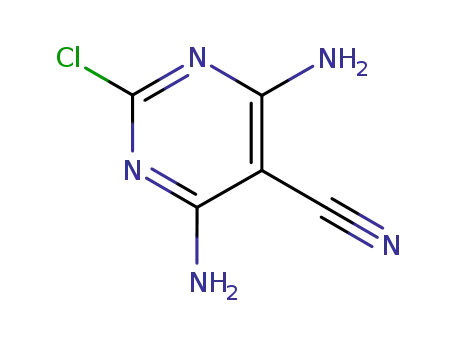 Molecular Structure of 18340-56-2 (5-Pyrimidinecarbonitrile, 4,6-diamino-2-chloro-)