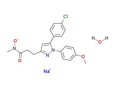 3-[5-(4-Chlorophenyl)-1-(4-methoxyphenyl)-3-pyrazolyl]-N-hydroxy-N-methylpropanamide sodium salt monohydrate