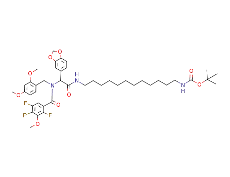 tert-butyl 12-(2-(N-(2,4-dimethoxybenzyl)-2,4,5-trifluoro-3-methoxybenzamido)-2-(benzo[d][1,3]dioxol-5-yl)acetamido)dodecylcarbamate