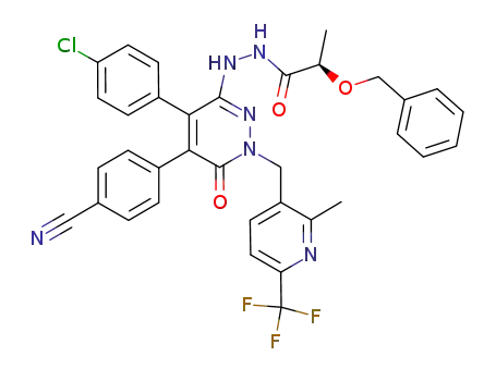 (R)-2-(benzyloxy)-N'-(4-(4-chlorophenyl)-5-(4-cyanophenyl)-1-((2-methyl-6-(trifluoromethyl)pyridin-3-yl)methyl)-6-oxo-1,6-dihydropyridazin-3-yl)propanehydrazide