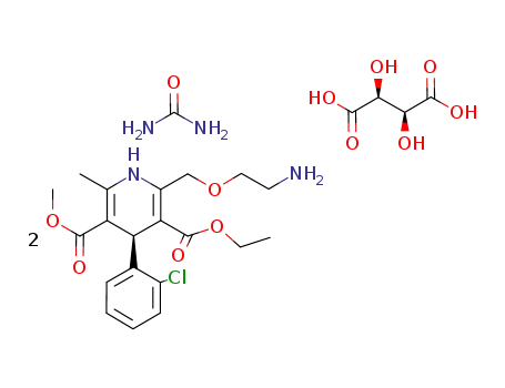 S-(-)-amlodipine D-(-)-tartrate urea complex