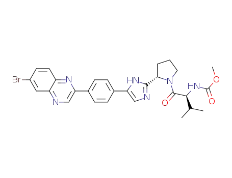 methyl {(2S)-1-[(2S)-2-{5-[4-(6-bromoquinoxalin-2-yl)phenyl]-1H-imidazol-2-yl}pyrrolidin-1-yl]-3-methyl-1-oxobutan-2-yl}carbamate