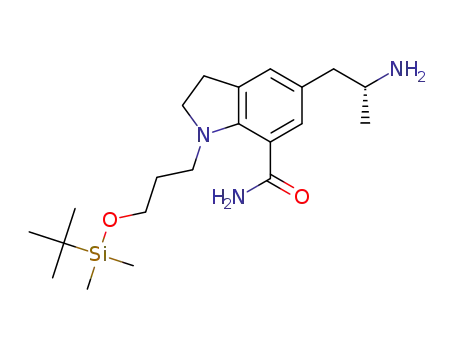 5-(2-amino-propyl)-1-[3-(tert-butyl-dimethyl-silanyloxy)-propyl]-2,3-dihydro-1H-indole-7-carboxylic acid amide