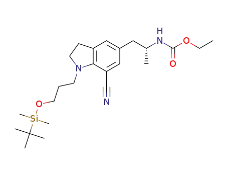 (2-{1-[3-(tert-butyl-dimethyl-silanyloxy)-propyl]-7-cyano-2,3-dihydro-1H-indol-5-yl}-1-methyl-ethyl)-carbamic acid ethyl ester