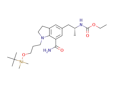 (2-{1-[3-(tert-butyl-dimethyl-silanyloxy)-propyl]-7-carbamoyl-2,3-dihydro-1H-indol-5-yl}-1-methyl-ethyl)-carbamic acid ethyl ester
