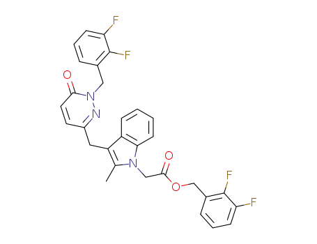 2,3-difluorobenzyl 2-(3-((1-(2,3-difluorobenzyl)-6-oxo-1,6-dihydro-pyridazin-3-yl)methyl)-2-methyl-1H-indol-1-yl)acetate