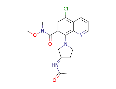 8-[(3S)-3-(acetylamino)pyrrolidin-1-yl]-5-chloro-N-methoxy-N-methylquinoline-7-carboxamide