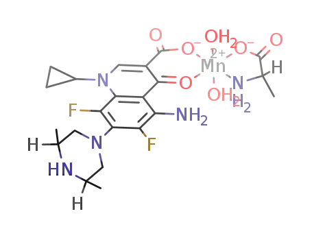 Mn(sparfloxacin(1-))(DL-alanine)(H2O)2