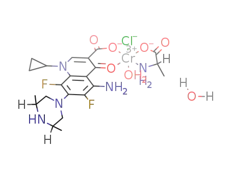 CrCl(sparfloxacin(1-))(DL-alanine)(H2O)*H2O