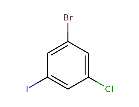 Molecular Structure of 13101-40-1 (1-Bromo-3-chloro-5-iodobenzene)