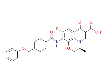 (S)-9-fluoro-3-methyl-7-oxo-10-((1r,4s)-4-(phenoxymethyl)cyclohexanecarboxamido)-3,7-dihydro-2H-[1,4]oxazino[2,3,4-ij]quinoline-6-carboxylic acid