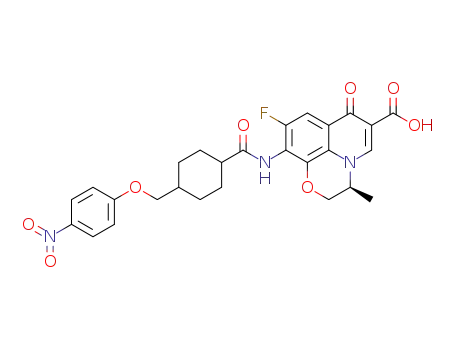 (S)-9-fluoro-3-methyl-10-((1r,4s)-4-((4-nitrophenoxy)methyl)cyclohexanecarboxamido)-7-oxo-3,7-dihydro-2H-[1,4]oxazino[2,3,4-ij]quinoline-6-carboxylic acid