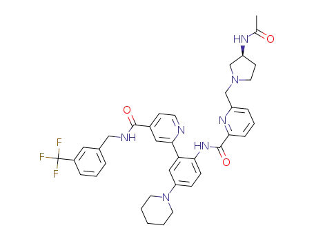 (S)-6-((3-acetamidopyrrolidin-1-yl)methyl)-N-(4-(piperidin-1-yl)-2-(4-((3-(trifluoromethyl)benzyl)carbamoyl)pyridin-2-yl)phenyl)picolinamide