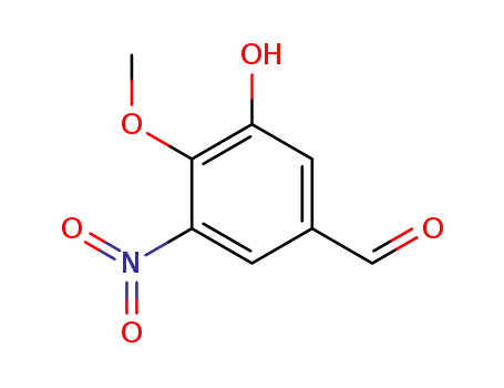 Molecular Structure of 80547-69-9 (3-hydroxy-4-methoxy-5-nitrobenzaldehyde)