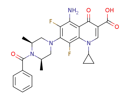 5-amino-7-((3S,5R)-4-benzoyl-3,5-dimethylpiperazine-1-yl)-1-cyclopropyl-6,8-difluro-4-oxo-1,2,3,4-tetrahydroquinoline-3-carboxylic acid