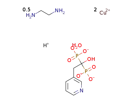 [Cu2(1-hydroxyl-2-(3-pyridyl)ethylidene-1,1-diphosphonic acid(-3H))](H2O)*0.5(ethanediamine)