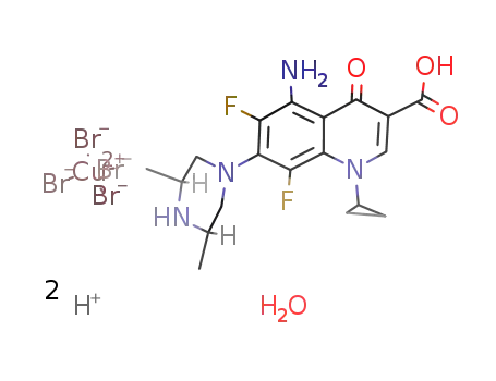 sparfloxacindium tetrabromidocuprate(II) monohydrate