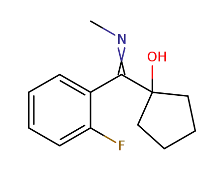 Molecular Structure of 111982-48-0 (Cyclopentanol, 1-[(2-fluorophenyl)(methylimino)methyl]-)
